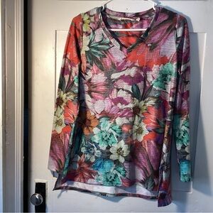 Soft Surroundings Ladies Top, Sz.S, V-Neck, Long Sleeves
